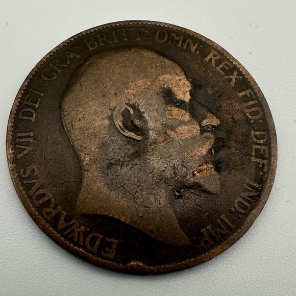 Vintage Coins - 1907 UK Great Britain Penny King Edward VII - Picture 2 of 5